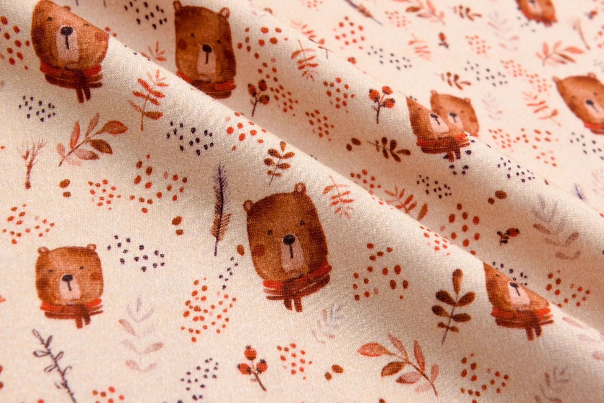 Alpine Fleece Bears Print Fabric- 5001