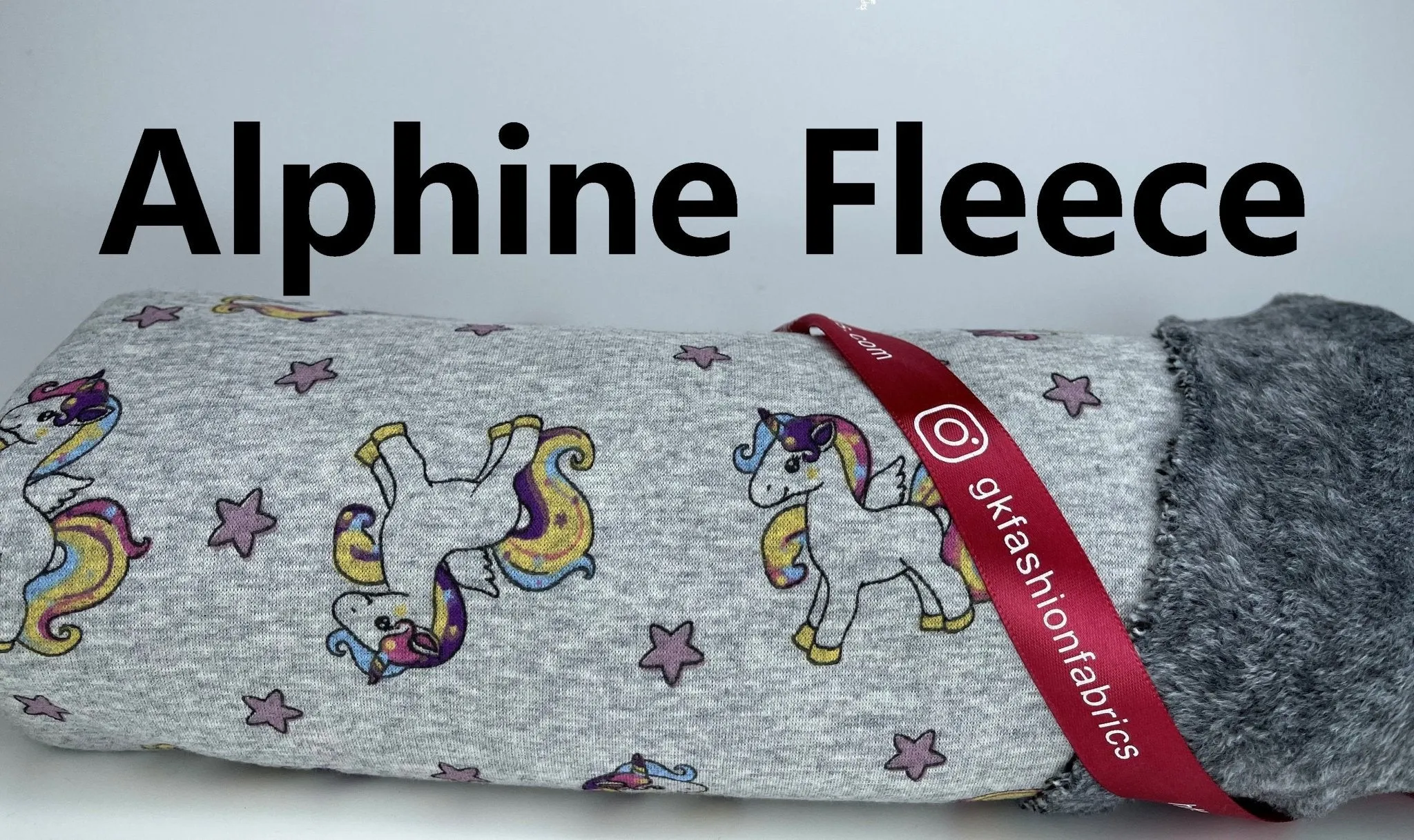 Alpine Fleece Colorful  Unicorn Print  Fabric