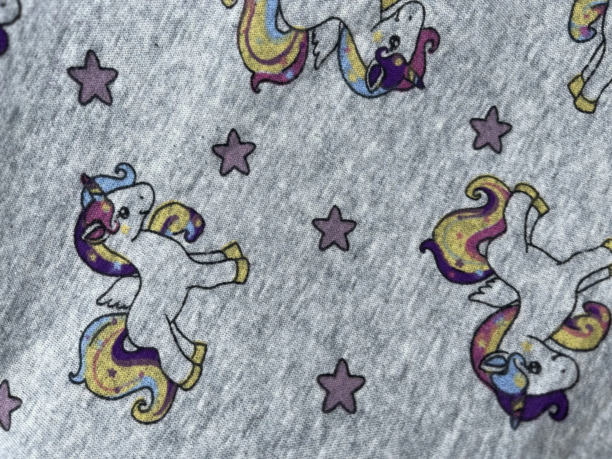 Alpine Fleece Colorful  Unicorn Print  Fabric