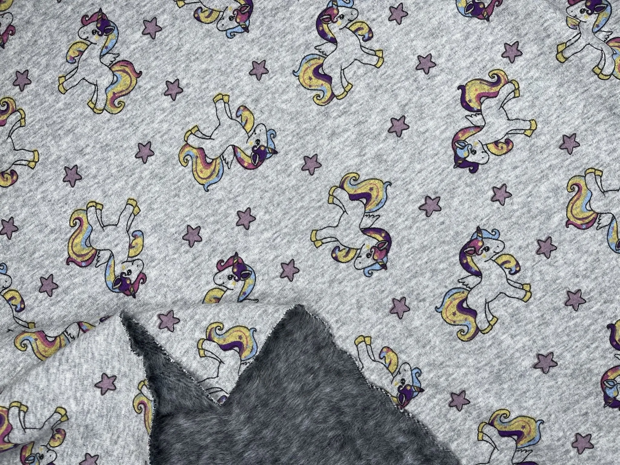 Alpine Fleece Colorful  Unicorn Print  Fabric