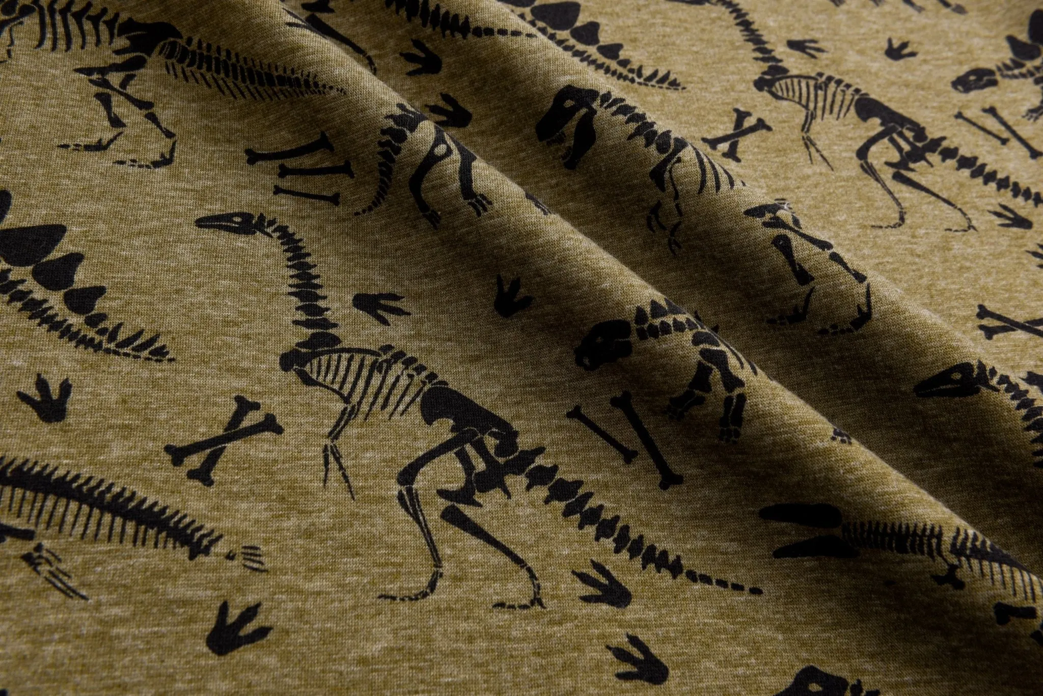 Alpine Fleece Dinosaur Bones Print Fabric