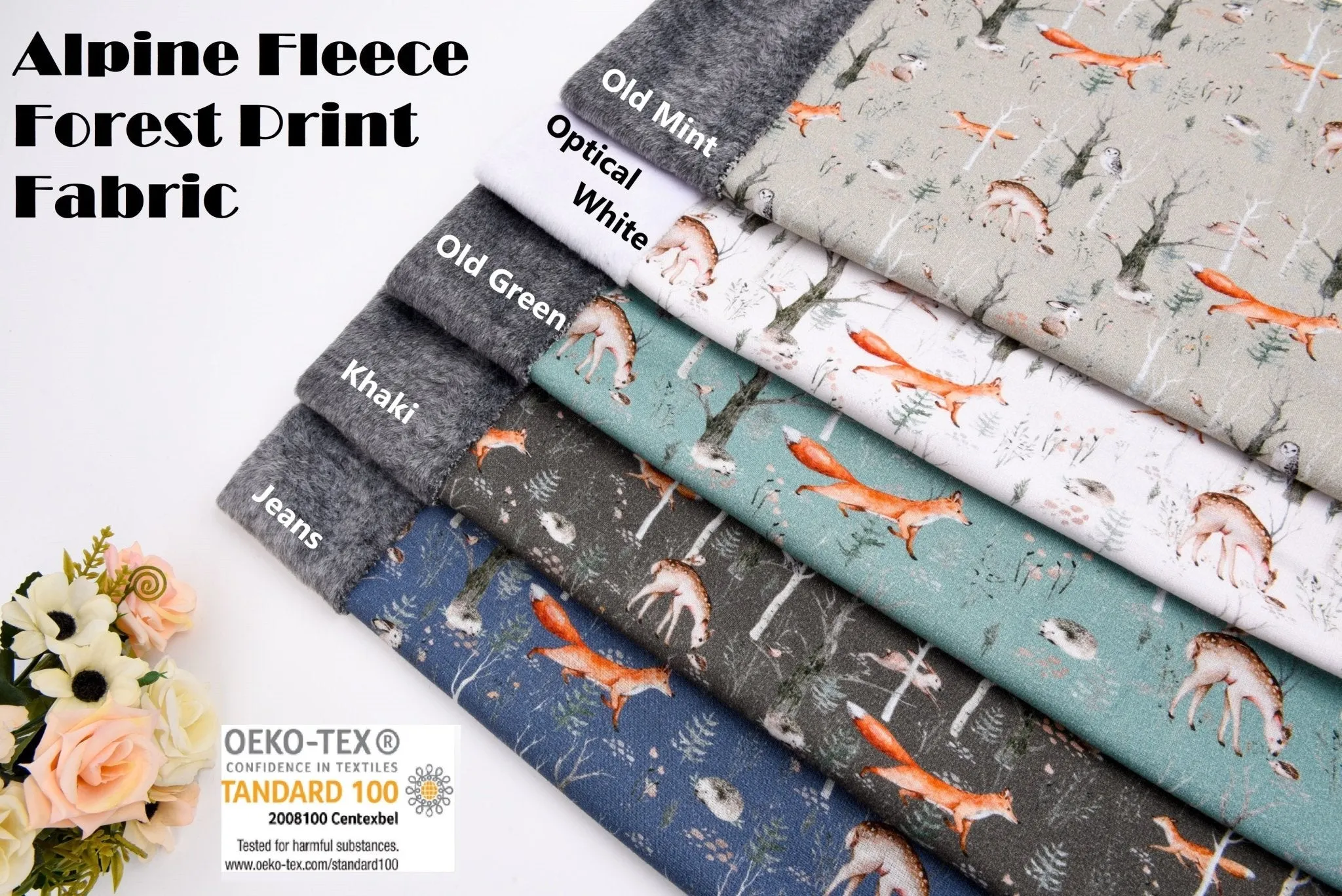 Alpine Fleece Forest Print Fabric- 5000