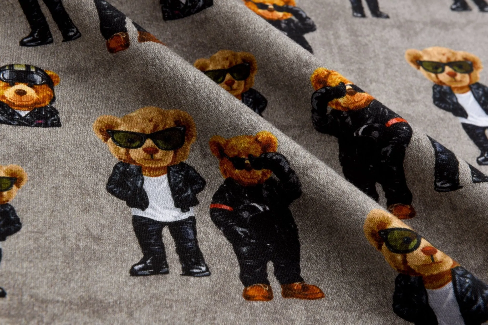 Alpine Fleece Stylish Teddy Bear Print Fabric- 5005