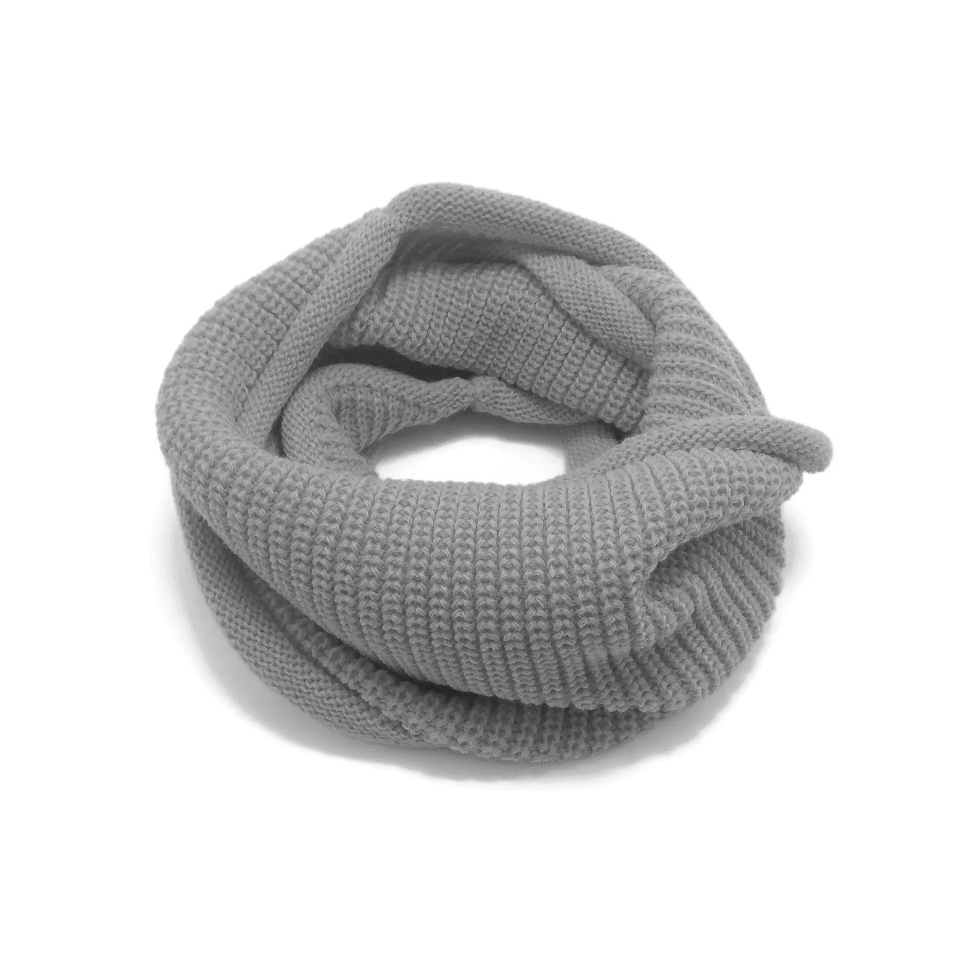 Baby Knit Infinity Scarf Toddler Neck Warmer | Gray Black