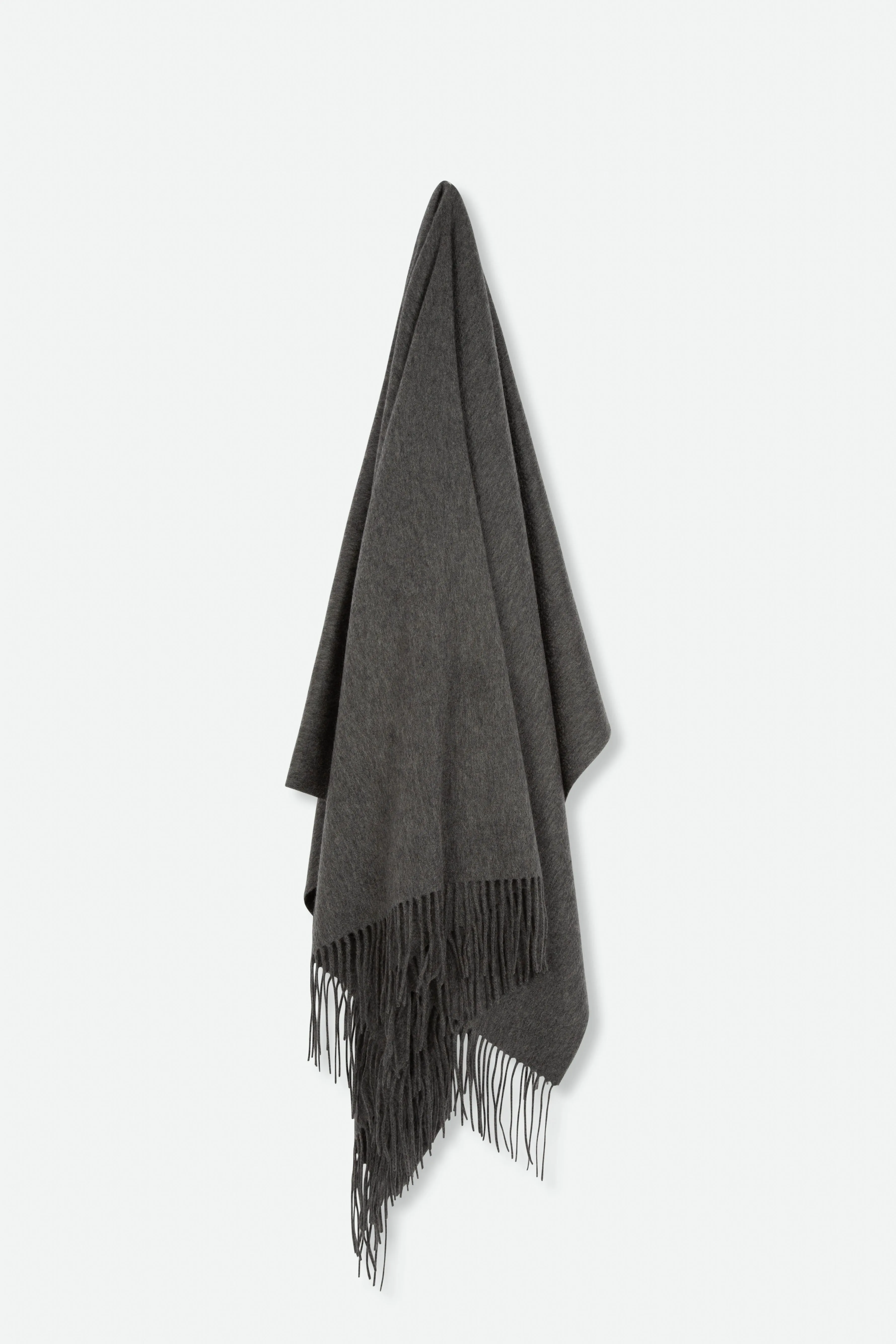 BASILIO BLANKET FRINGED WRAP IN PURE CASHMERE