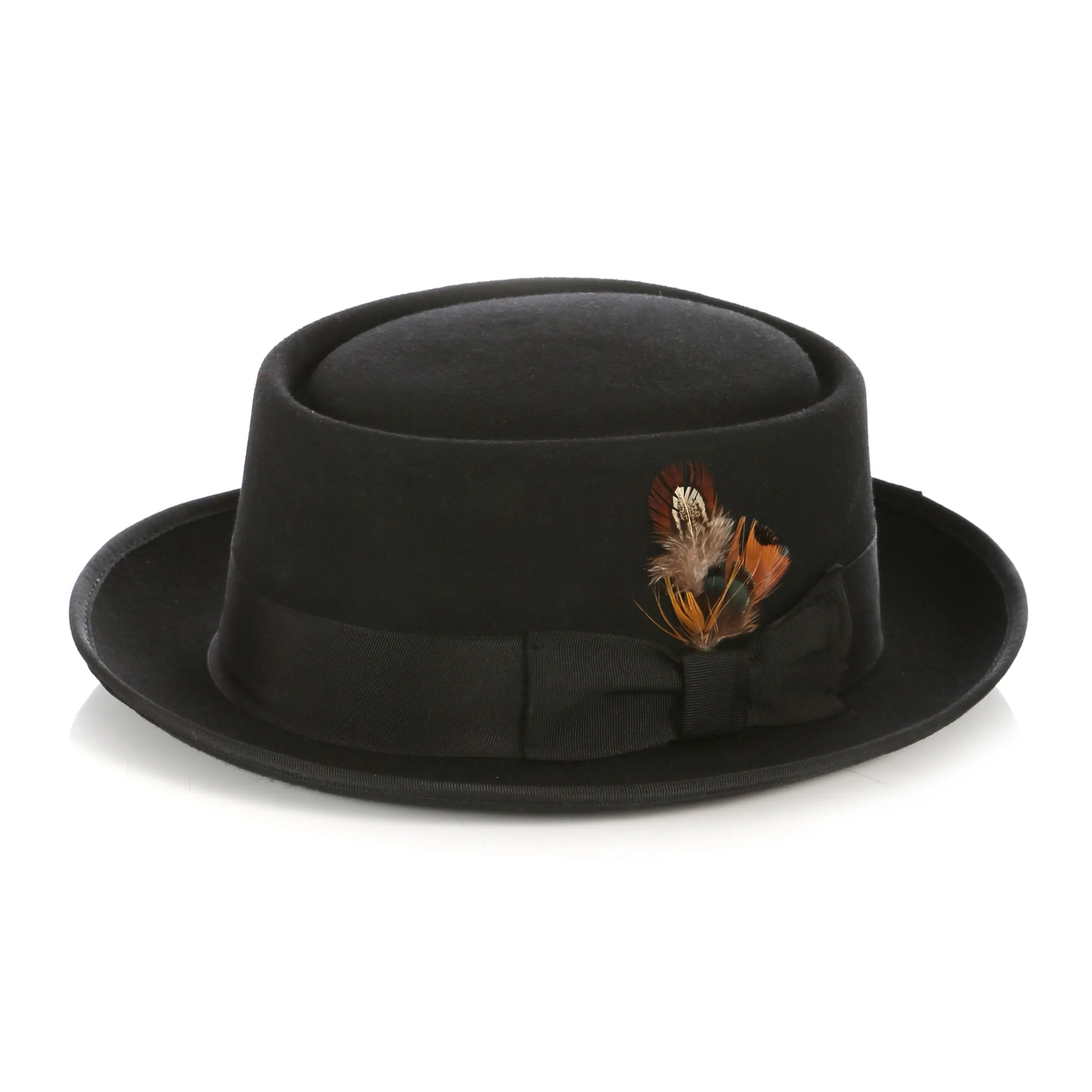 Black Wool Pork Pie Hat