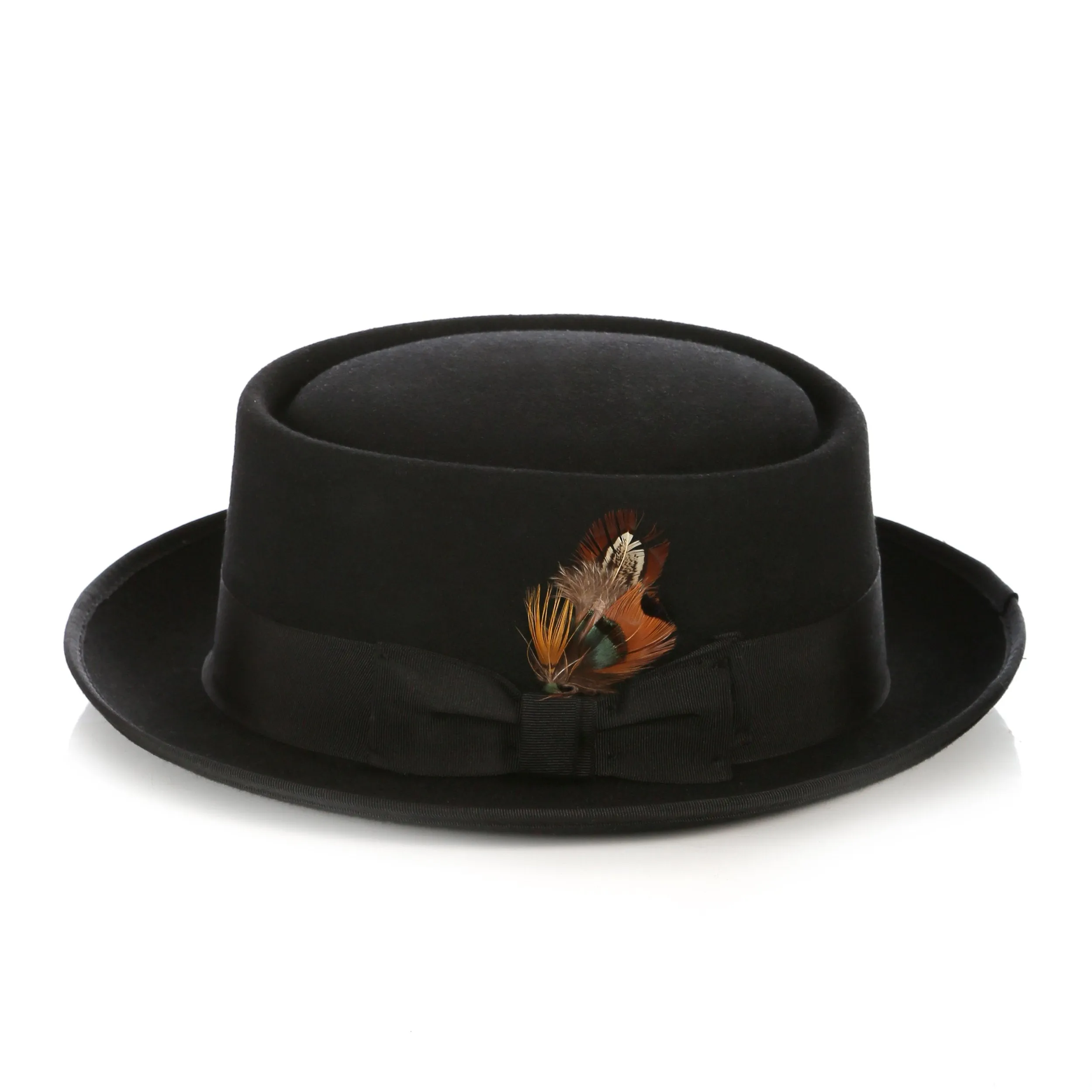 Black Wool Pork Pie Hat