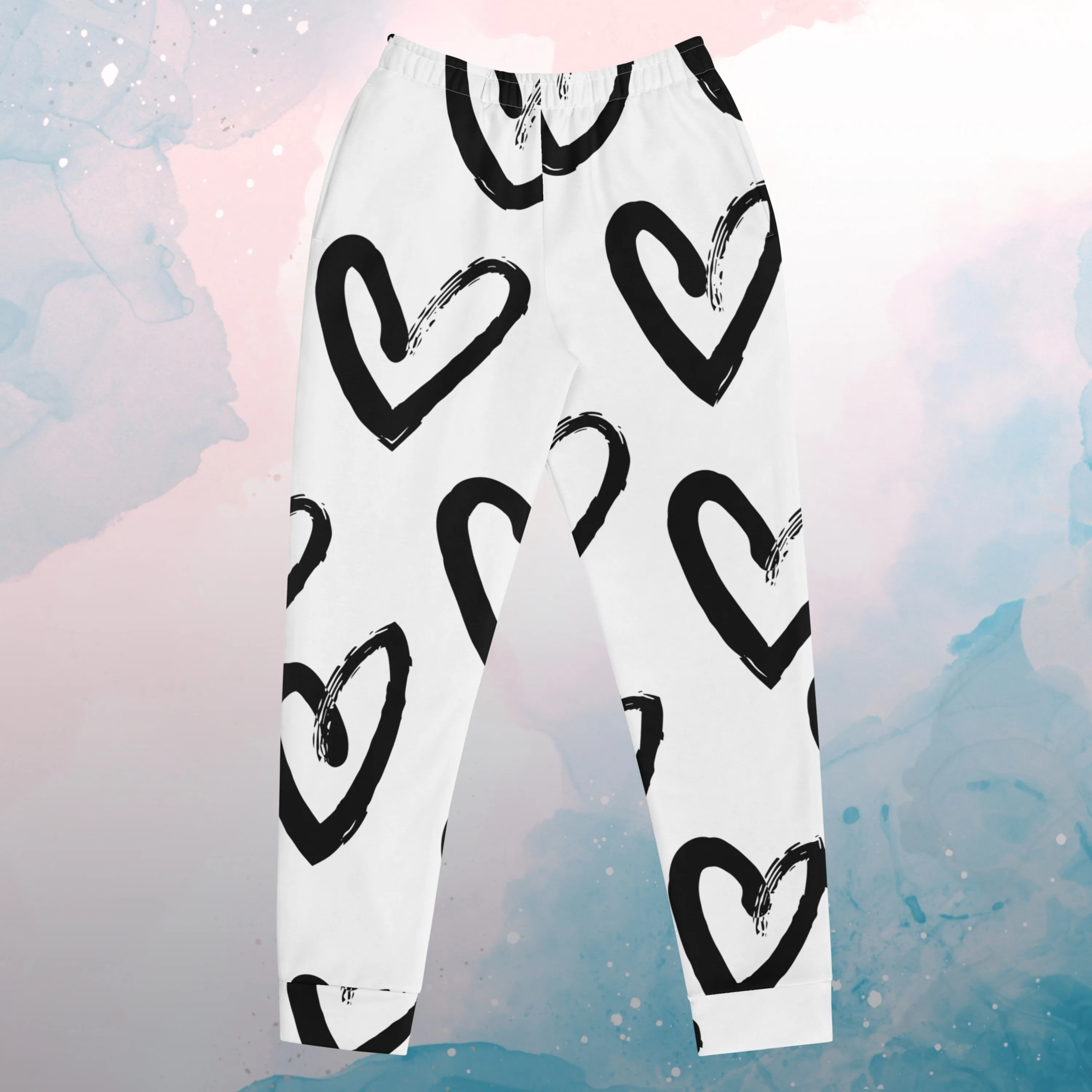 Brush Stroke Hearts Womens Joggers Sweatpants