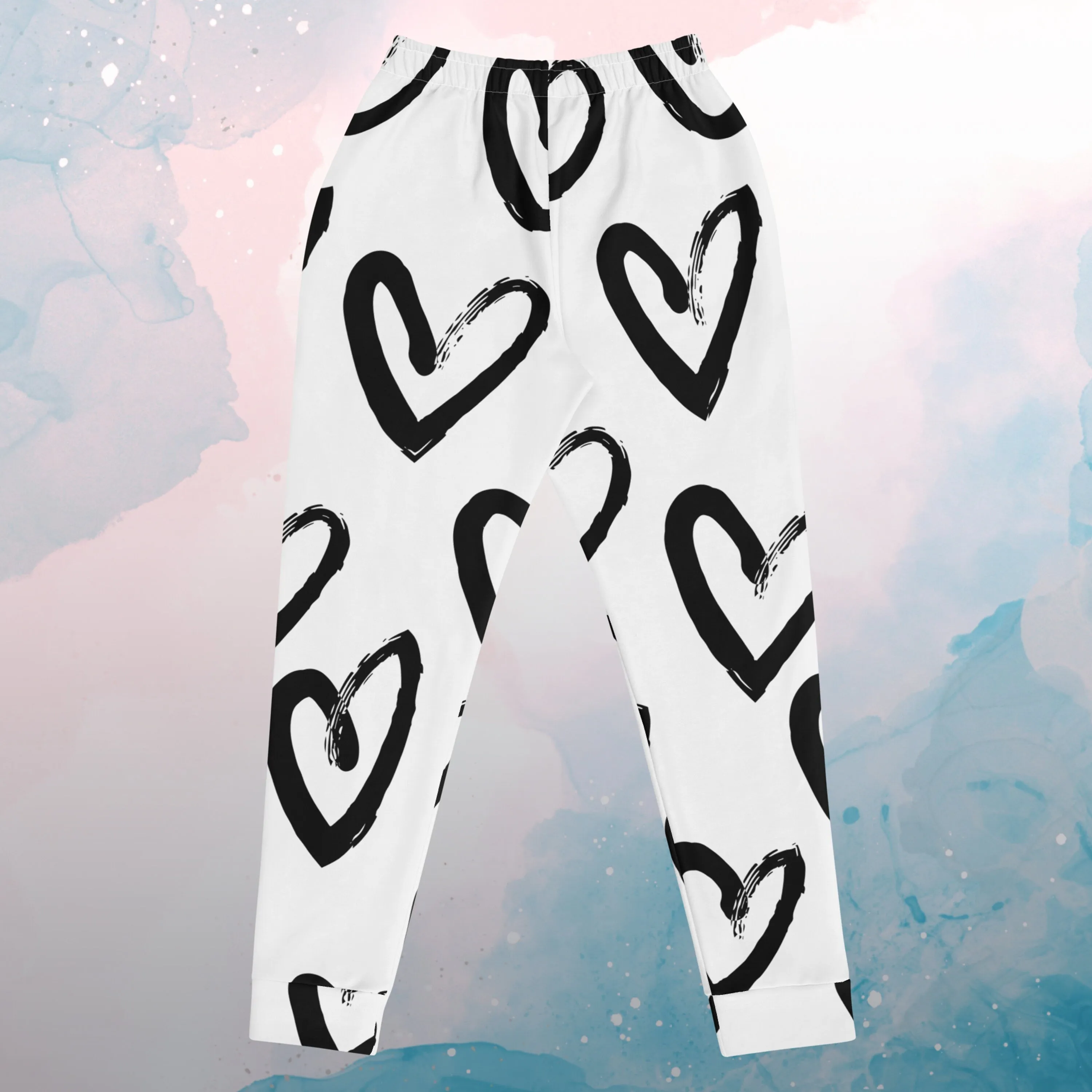 Brush Stroke Hearts Womens Joggers Sweatpants