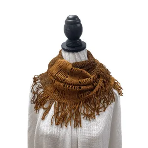 Camel Fringe Duo Infinity Scarf