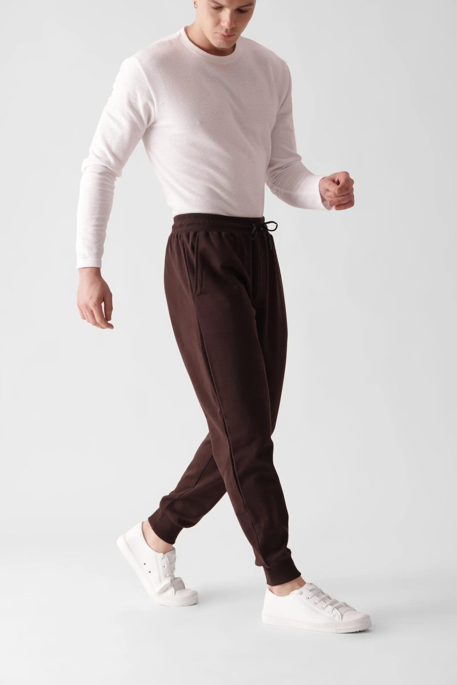 Dark Brown Joggers For Men