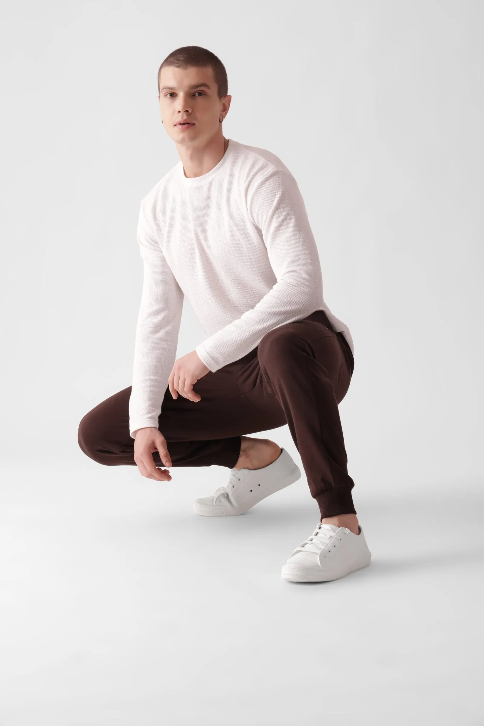 Dark Brown Joggers For Men