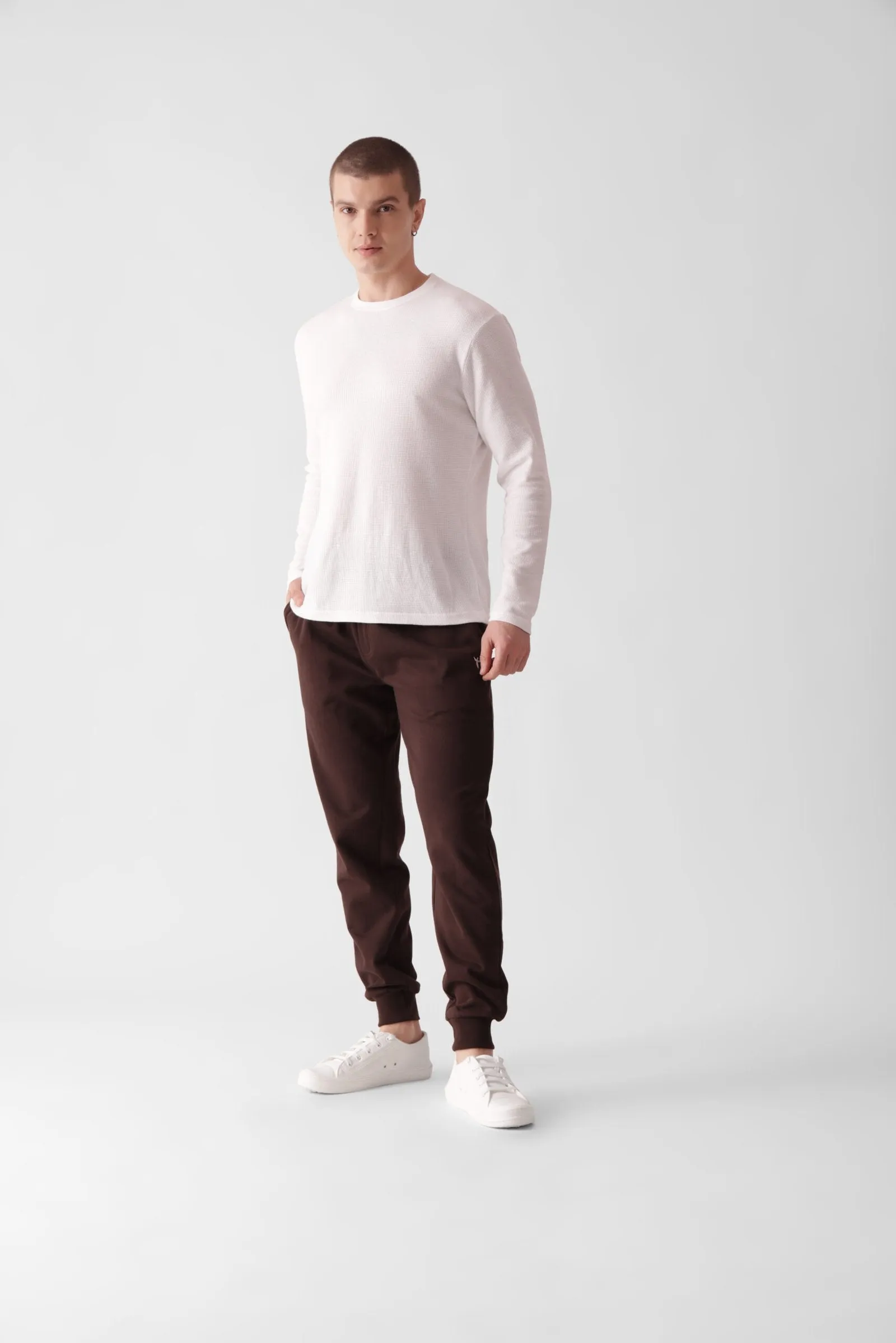 Dark Brown Joggers For Men