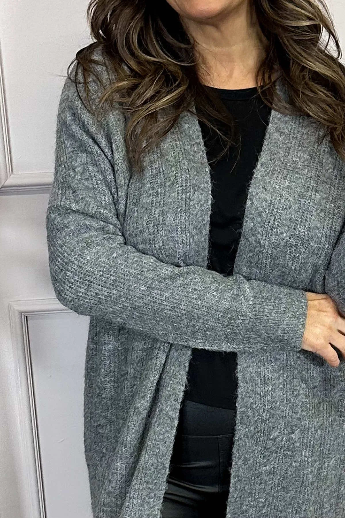 Donna Knit Cardigan Mid Grey