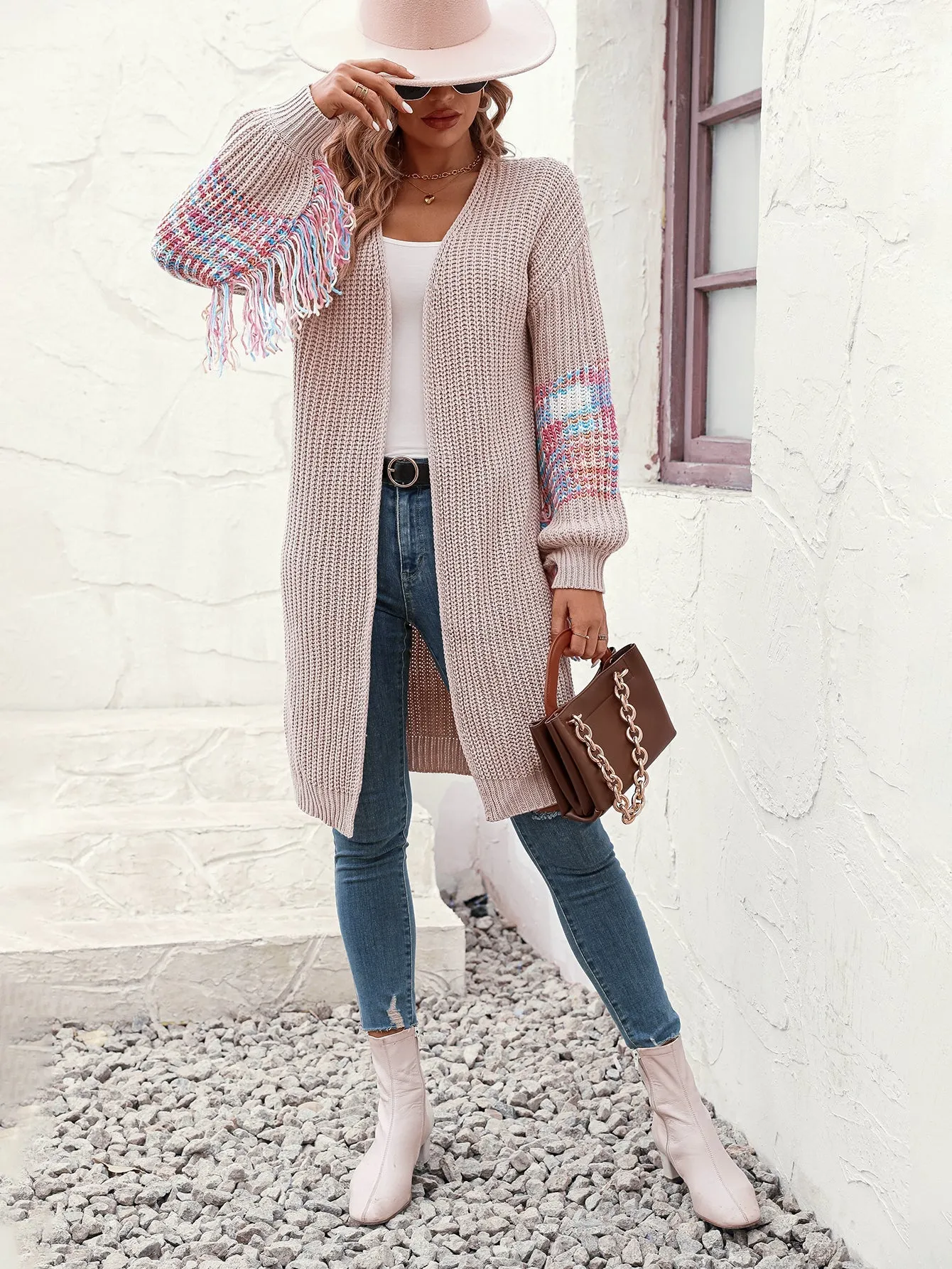 Duster Knit Cardigan - Winter Fringe Coat