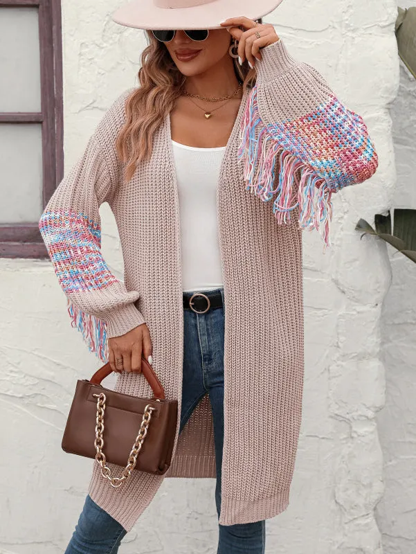 Duster Knit Cardigan - Winter Fringe Coat