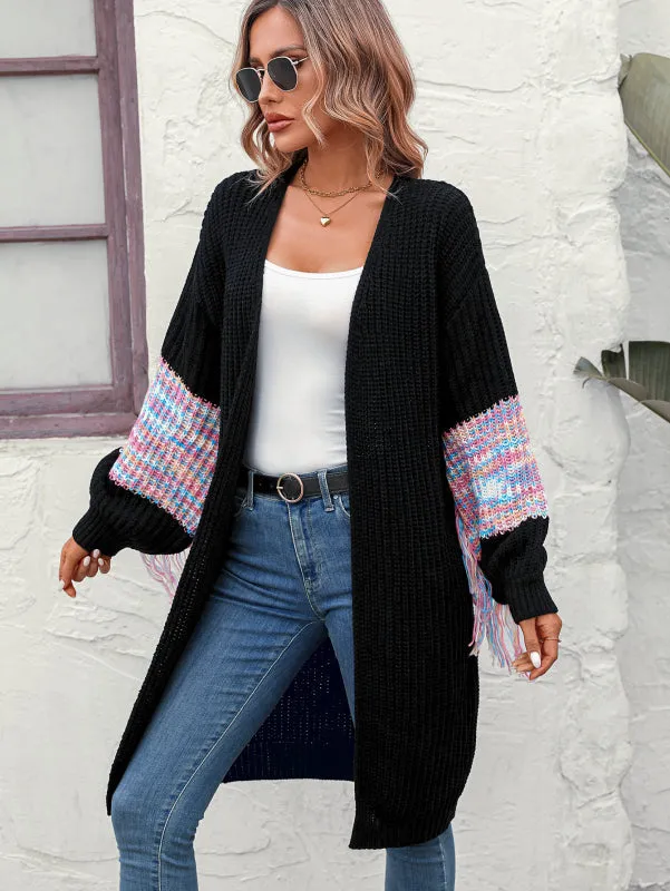 Duster Knit Cardigan - Winter Fringe Coat