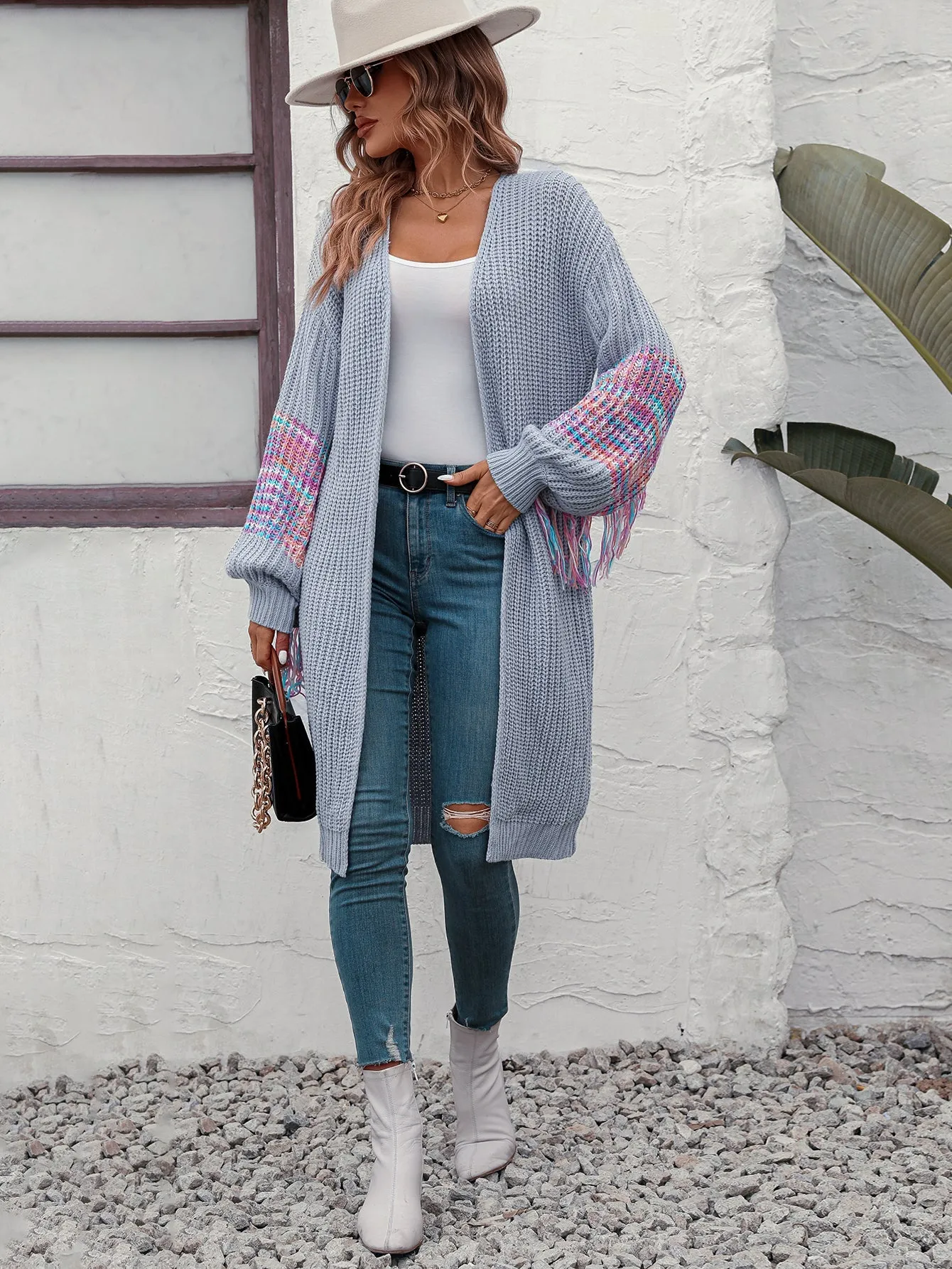 Duster Knit Cardigan - Winter Fringe Coat