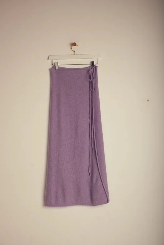 Esmeralda Cashmere Knitted Wrap Skirt Purple