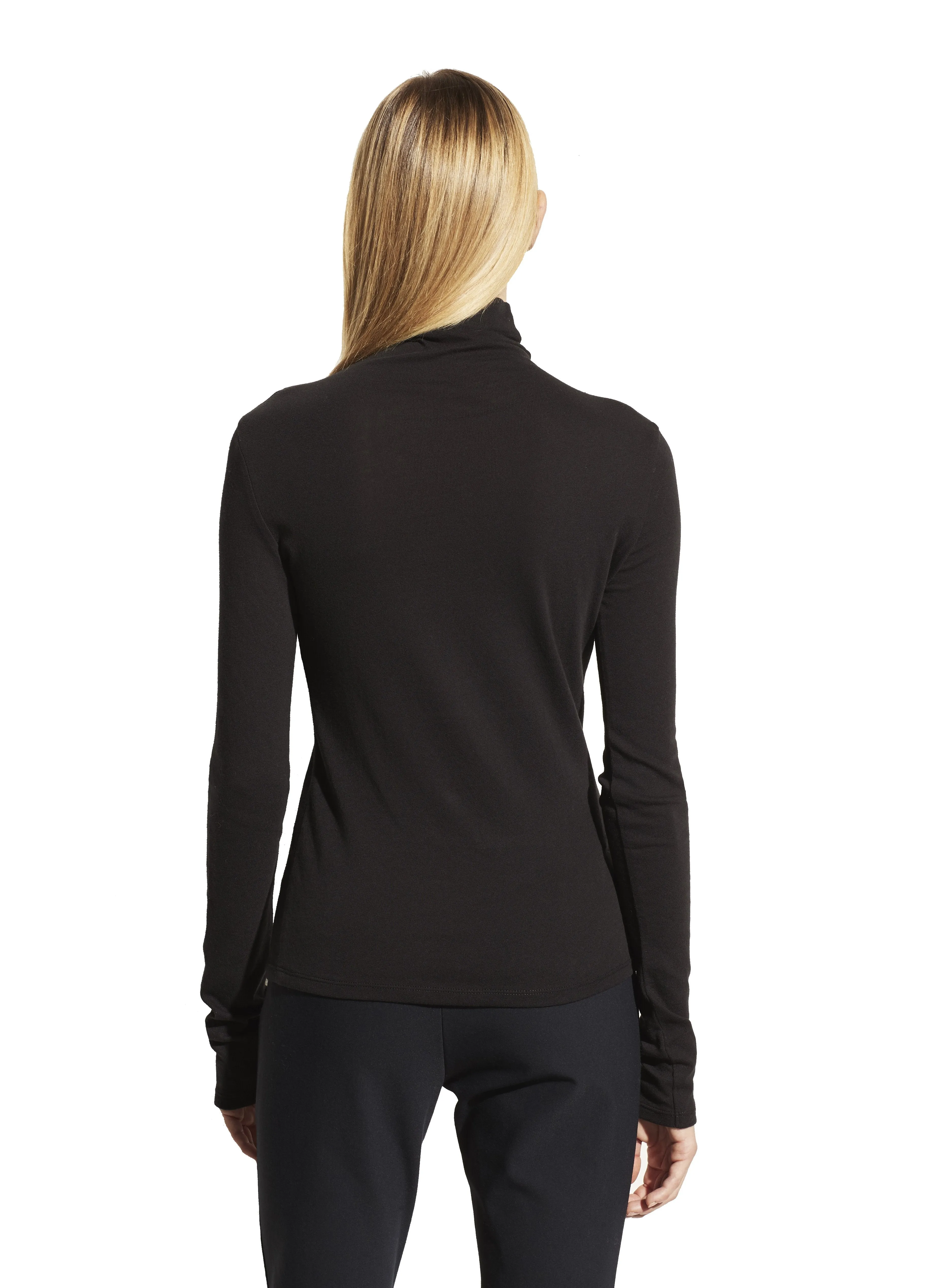 Essential Long Sleeve Turtleneck - Black