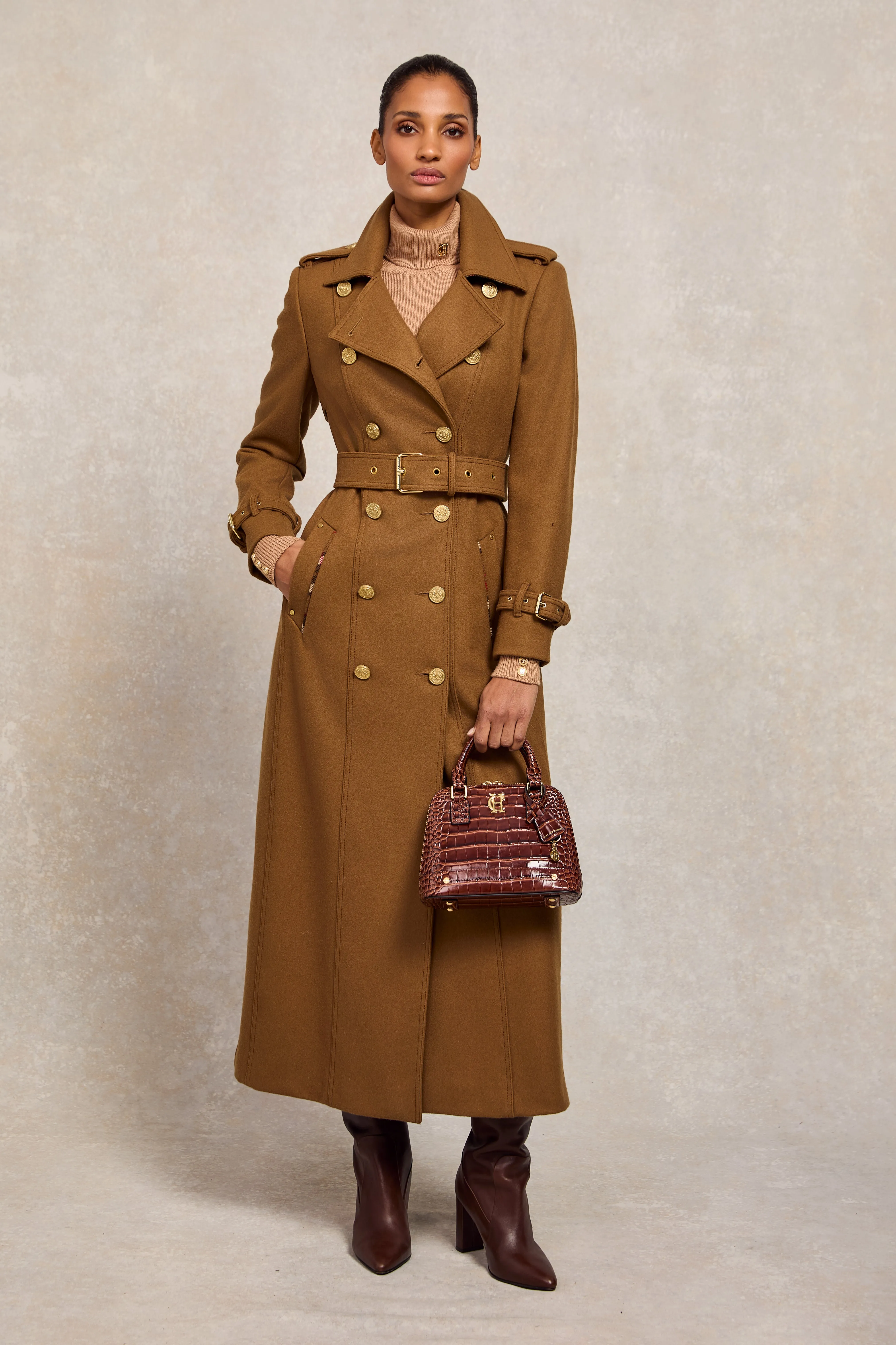 Full Length Chelsea Trench Coat (Dark Camel)