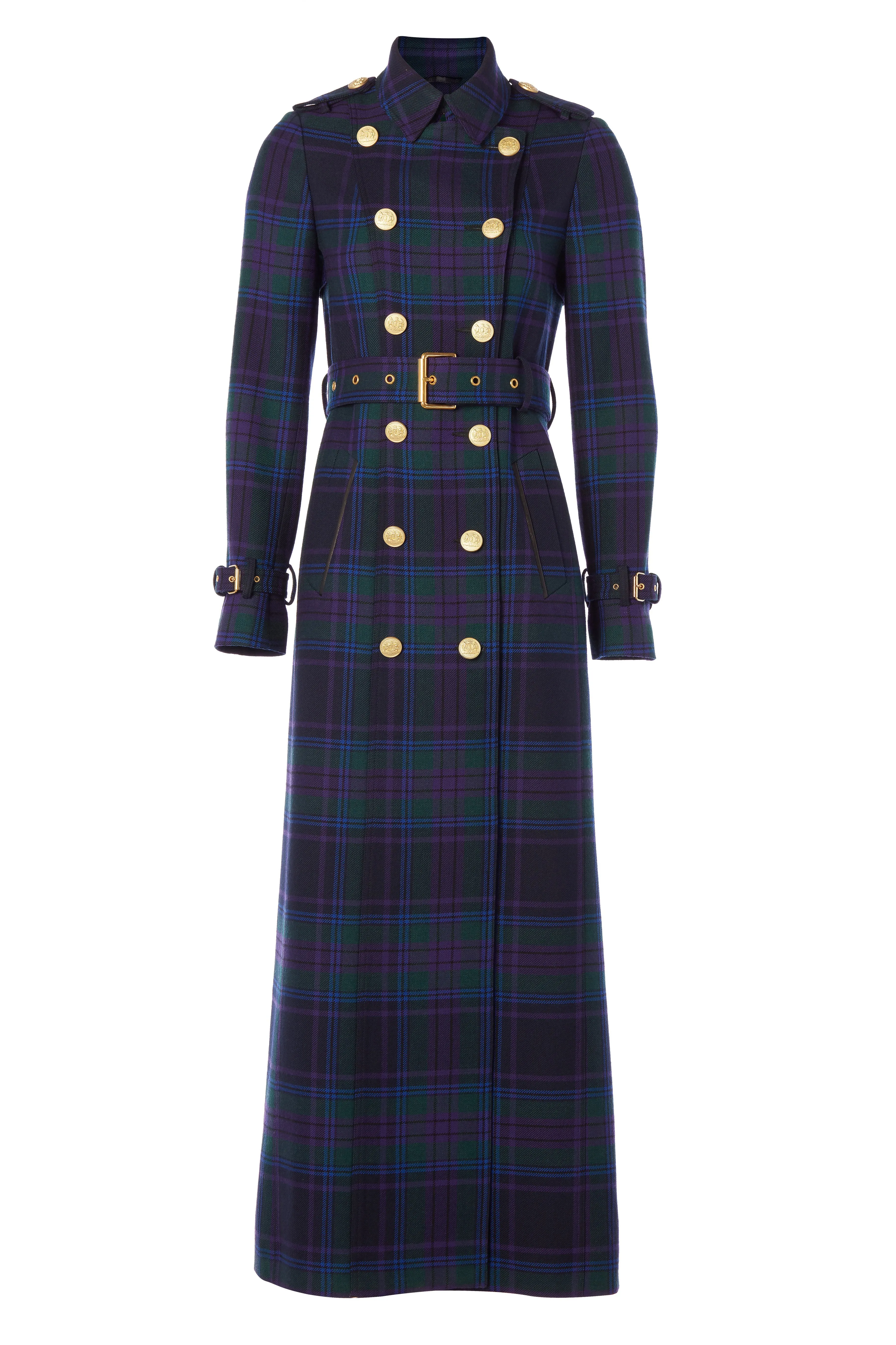 Full Length Marlborough Trench Coat (Heather Tartan)