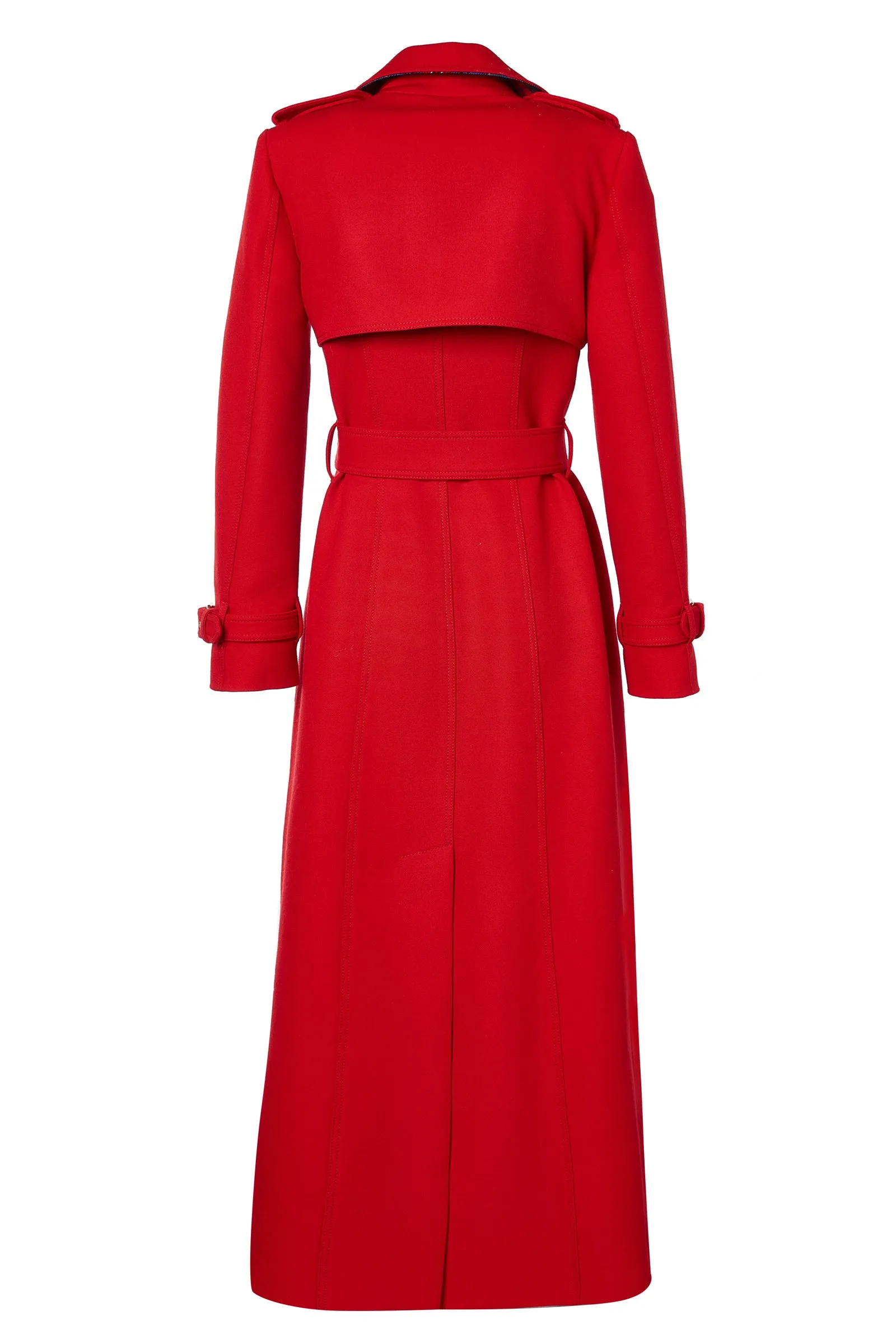 Full Length Marlborough Trench Coat (Red Barathea)