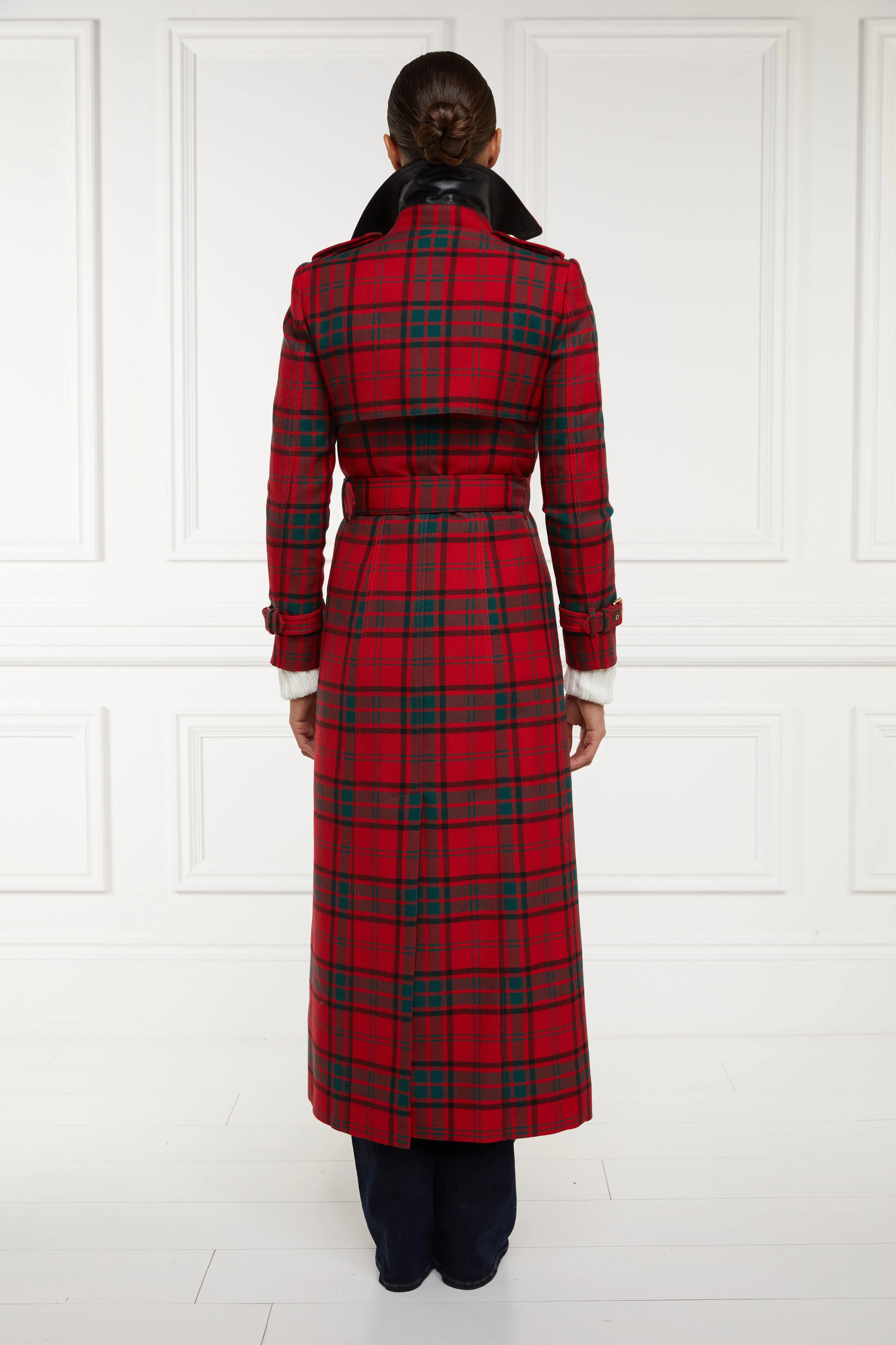 Full Length Marlborough Trench Coat (Red Tartan)