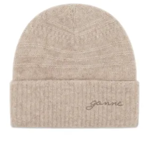 GANNI Soft Wool Beanie | Almond Milk