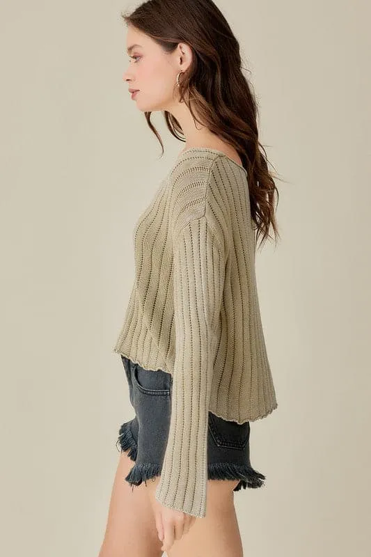 Gwen V Neck Crop Sweater