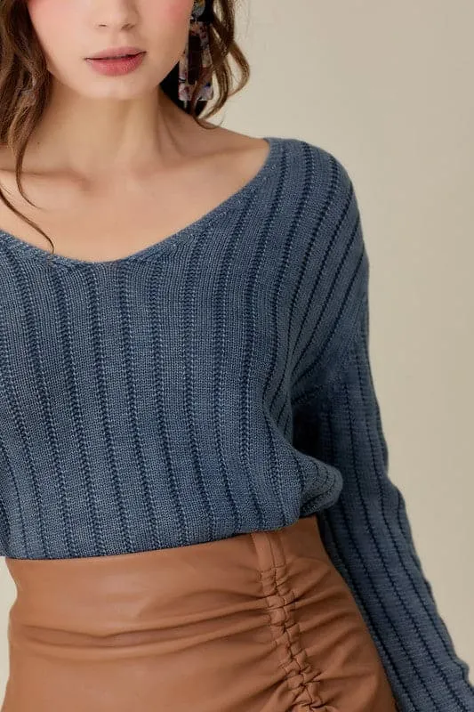 Gwen V Neck Crop Sweater