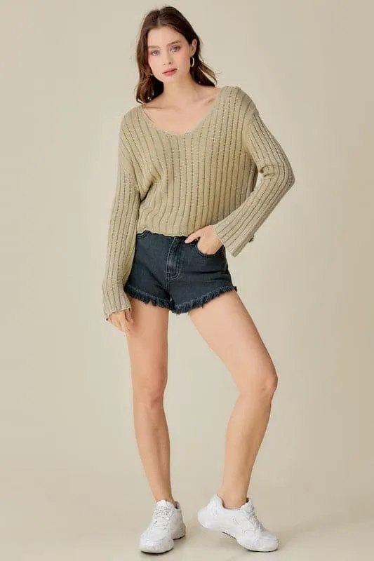 Gwen V Neck Crop Sweater