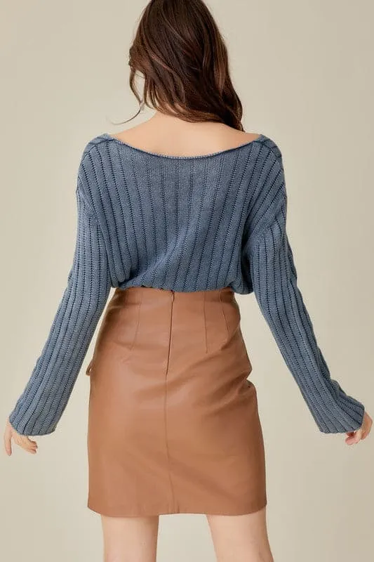 Gwen V Neck Crop Sweater