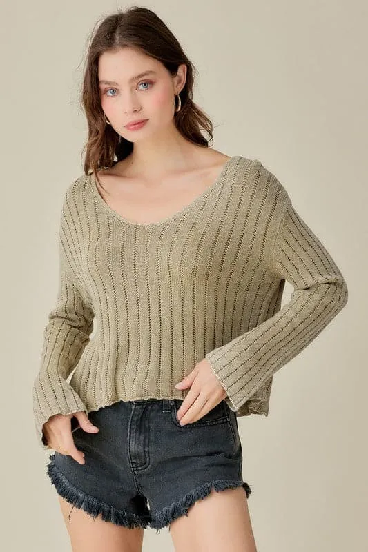 Gwen V Neck Crop Sweater