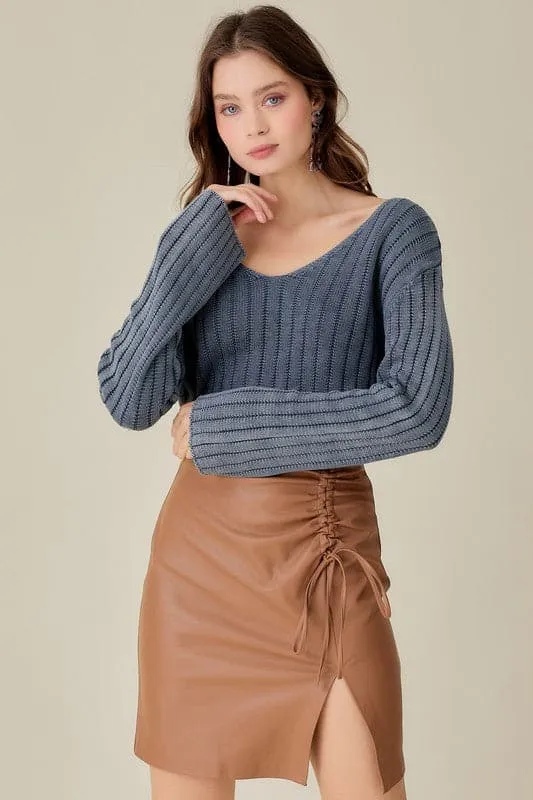 Gwen V Neck Crop Sweater