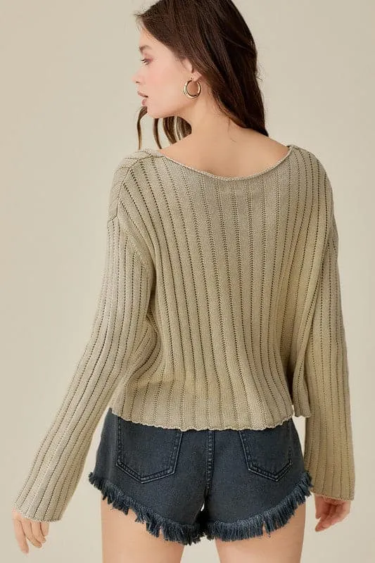 Gwen V Neck Crop Sweater