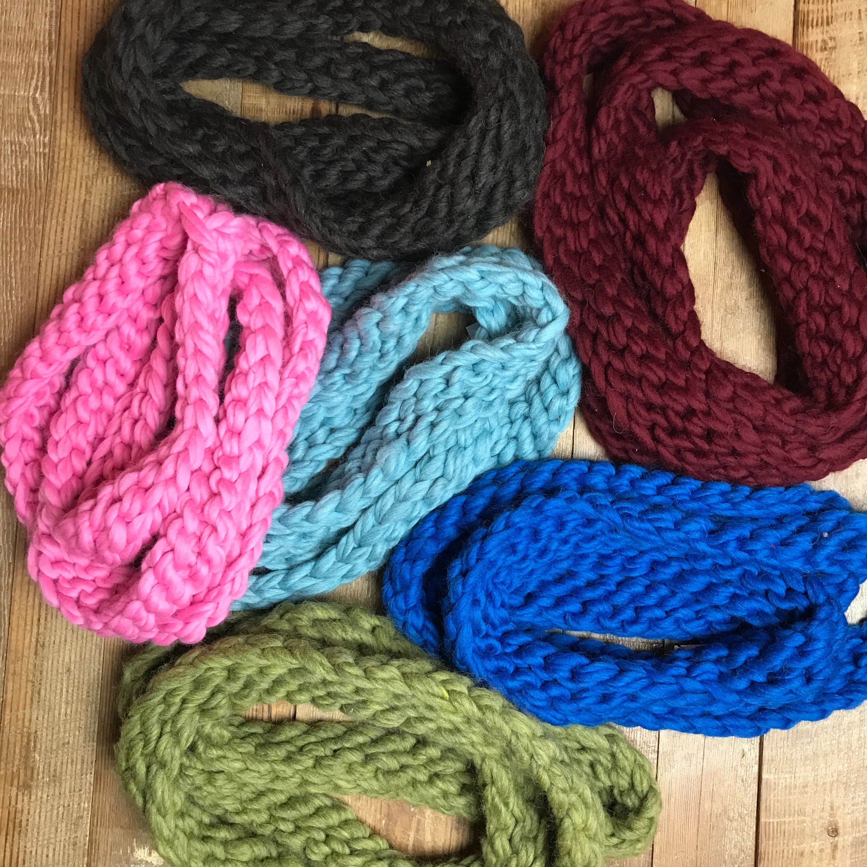 Hand Knit Infinity Scarf