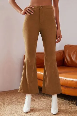 High Waist Flare Leg Cord Pants