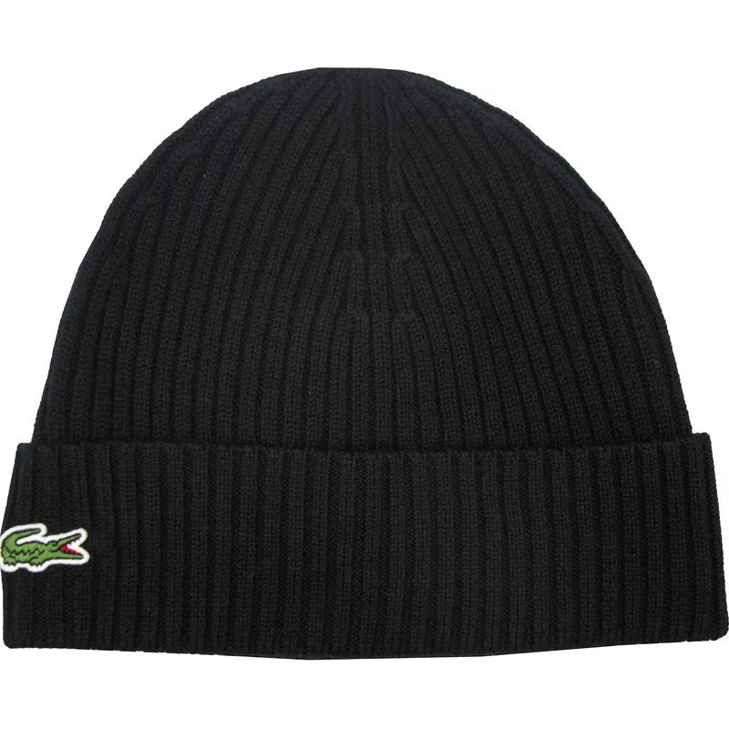 Lacoste Ribbed Wool Beanie