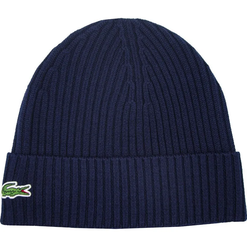 Lacoste Ribbed Wool Beanie