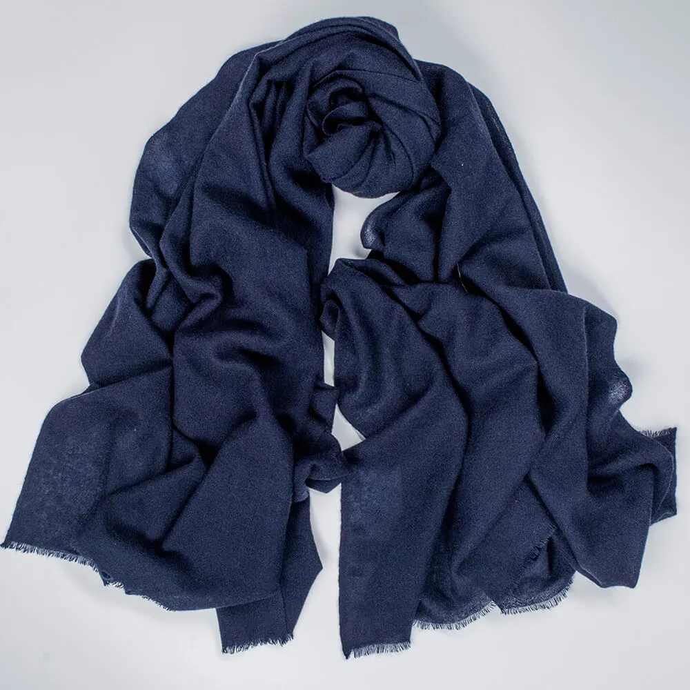 Midnight Blue Gossamer Cashmere Shawl