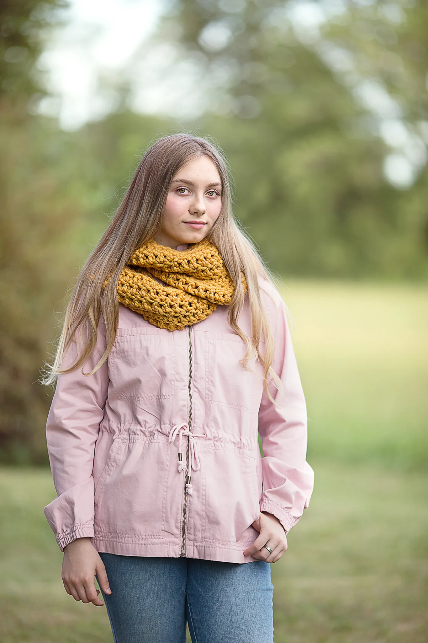 Mustard infinity cowl winter scarf