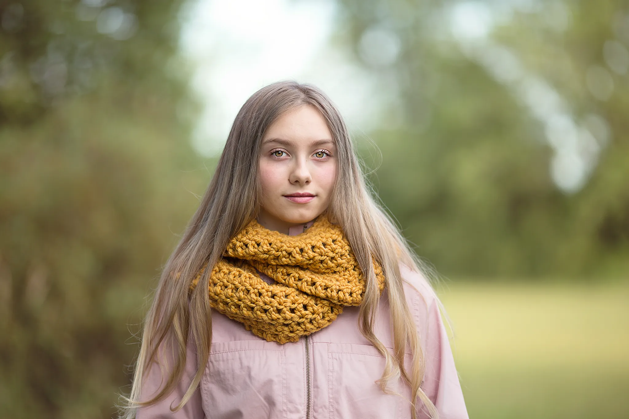 Mustard infinity cowl winter scarf