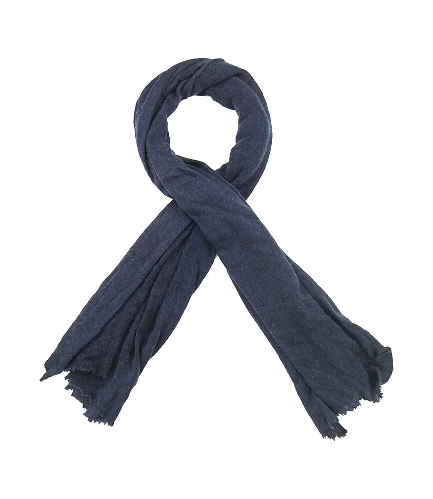 Navy Large Cashmere Plain Stole