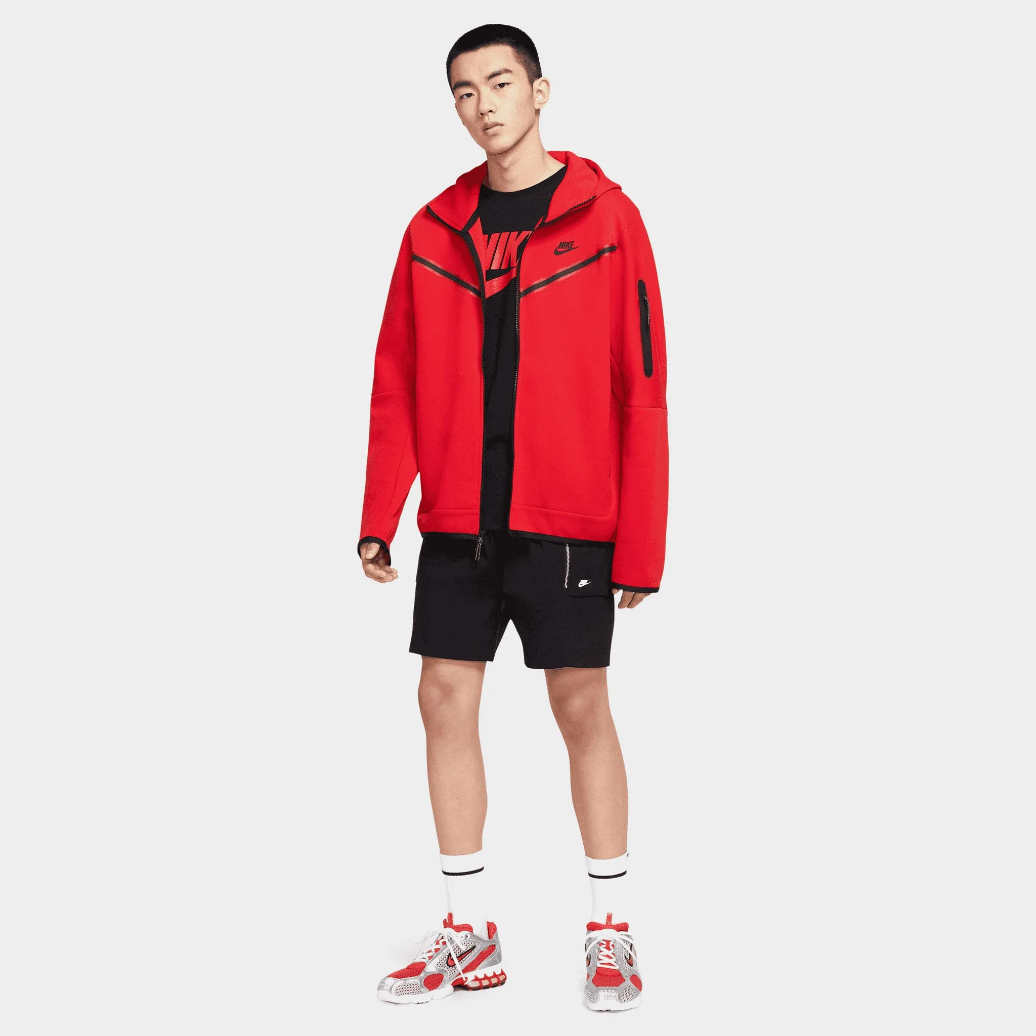 Nike Sportswear Tech Fleece Full Zip Hoodie University Red / Black