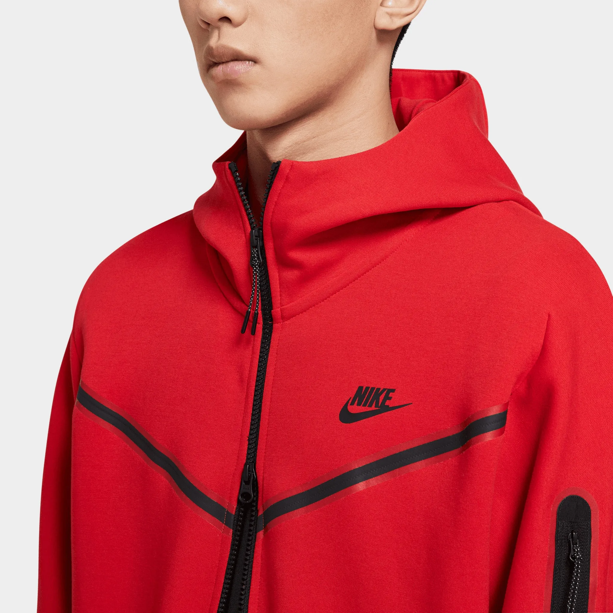 Nike Sportswear Tech Fleece Full Zip Hoodie University Red / Black