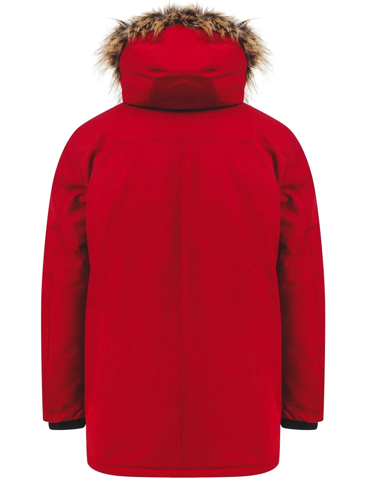 Nolte Utility Parka Coat with Borg Lined Faux Fur Trim Hood in Biking Red - Tokyo Laundry