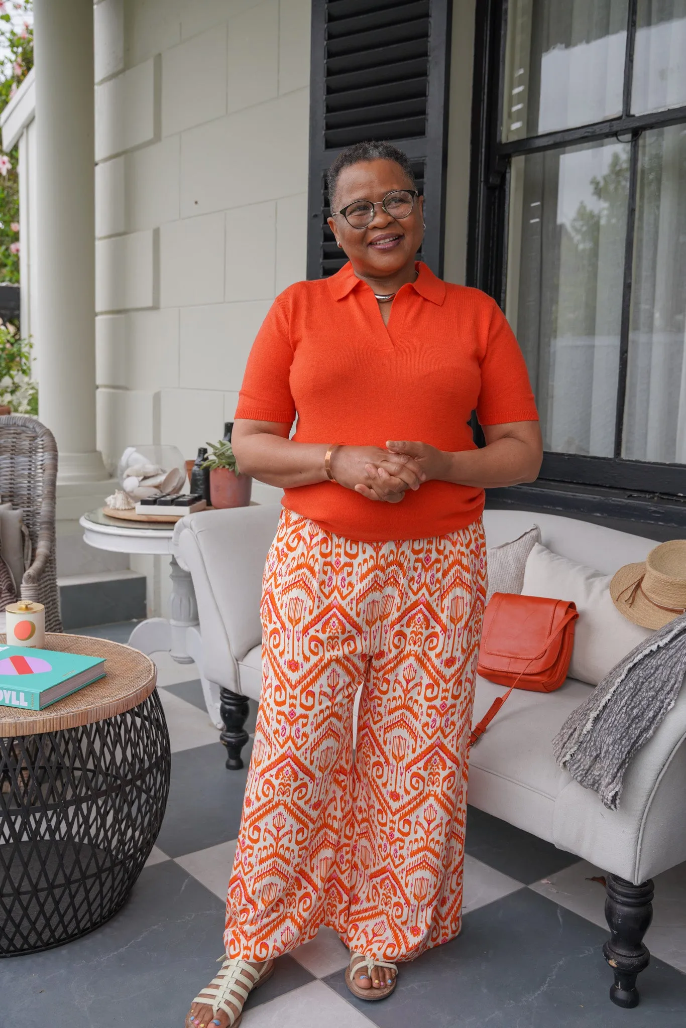 Orange Collared Knitted Tee