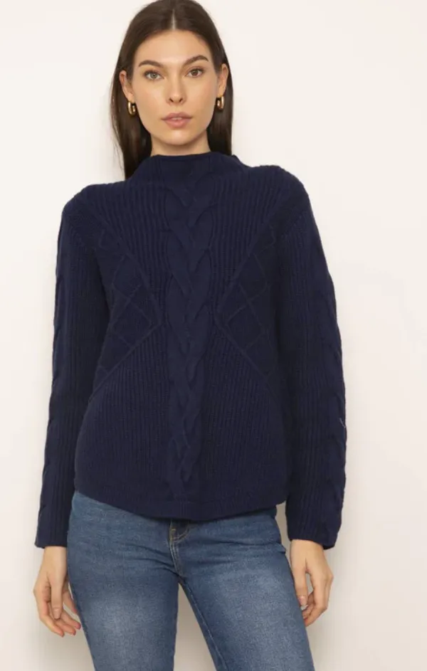 Palma Cable Turtleneck Sweater