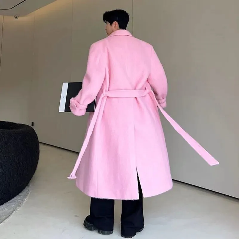 Pink Wool Trench Coat ..